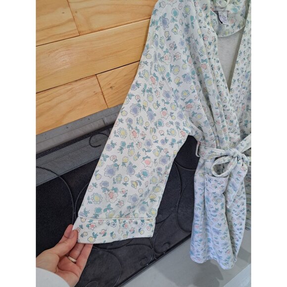 Hampton House Floral Print Womens Robe Pockets Belt Medium Vtg Women's Cottage - Picture 3 of 8